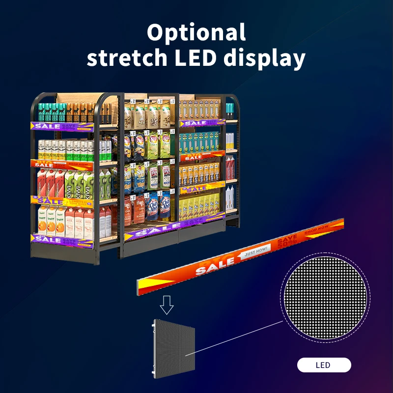 Screen Stretch Bar Lcd Display 23.1 24 24.5 28 28.6 36 37 43 Inch Ultra Wide Supermarket Shelf Signage Advertising Display