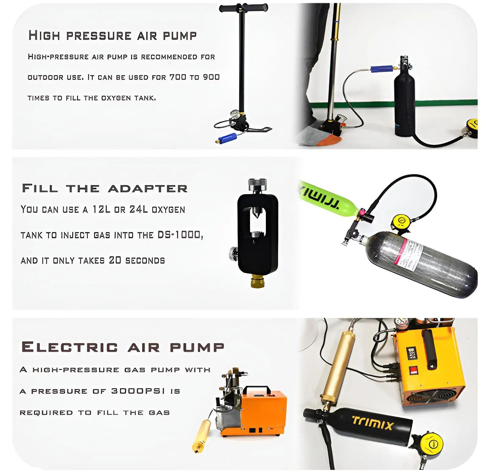 Trimix Lung 0.5l Snorkeling Mask  Aluminium Sub-mask With Scuba Cylinder Diving Tank