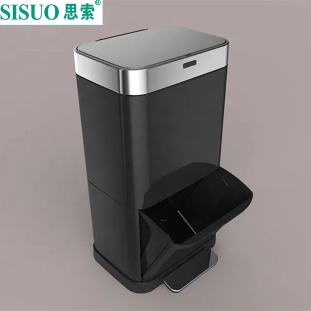60L/70L Wholesale automatic save energy  big square drawer trash can pedal Kitchen waste bin  Office Hotel sensor dustbin