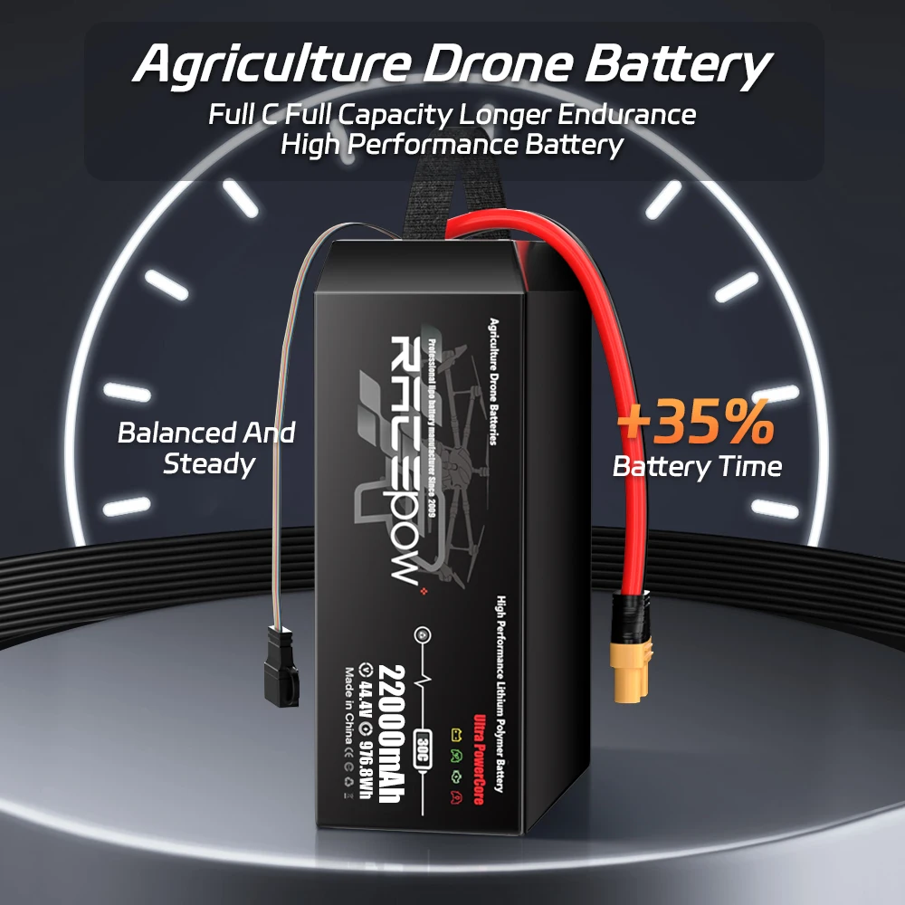 High Voltage 6S 12S 14S 22.2V 44.4V 51.8V 16000mAh Lipo Battery 30C Drone Agriculture Plant Protection Battery Pack