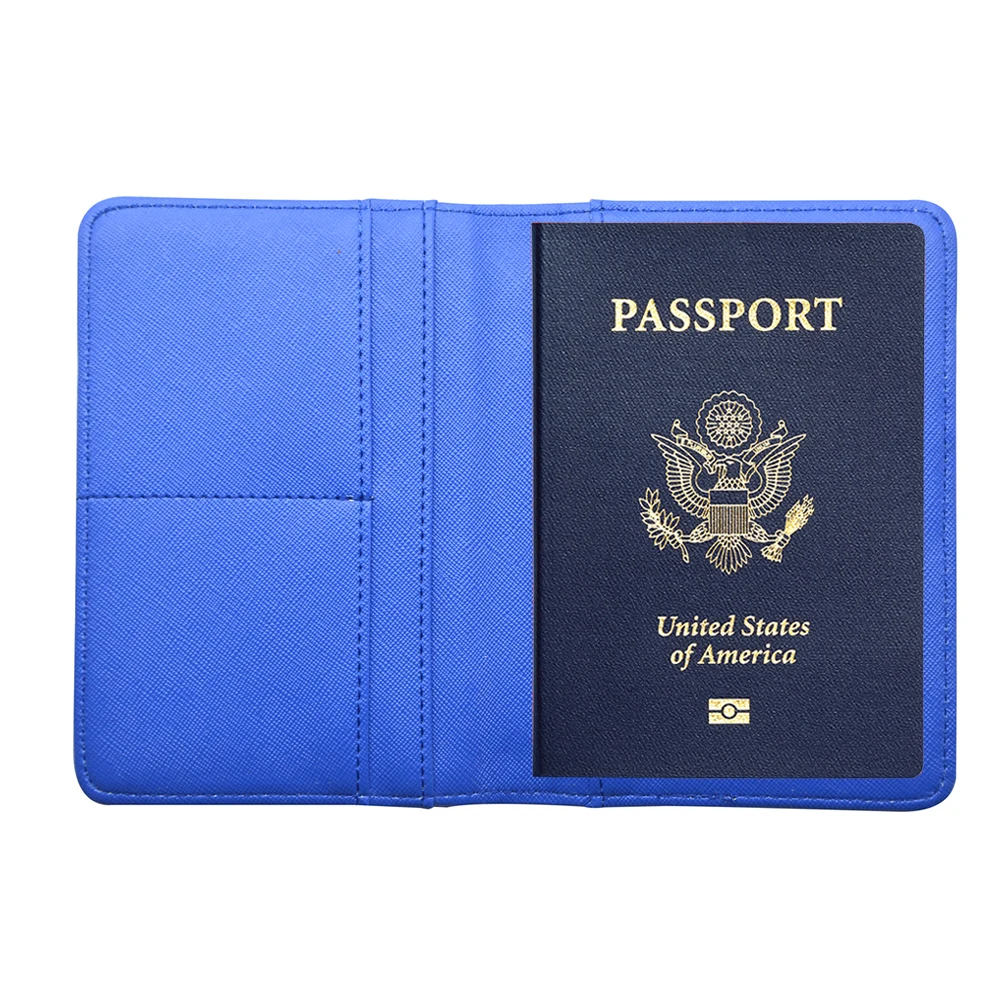Saffiano Leather Passport Holder Anti-theft Blocking Function RFID PVC Passport & Visa Cover Case