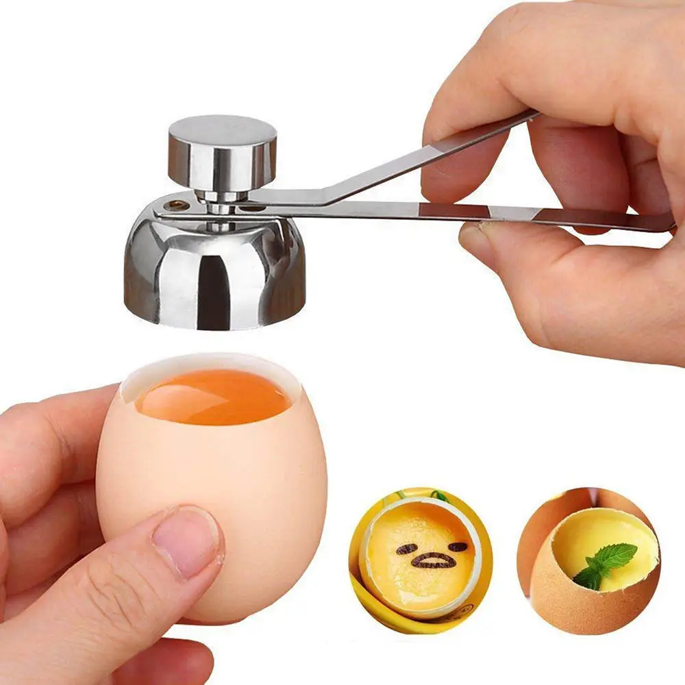 Stainless Steel Egg Topper Cutter Shell Opener Creative Kitchen Tool Metal Egg Scissors Boiled Raw Egg Opener