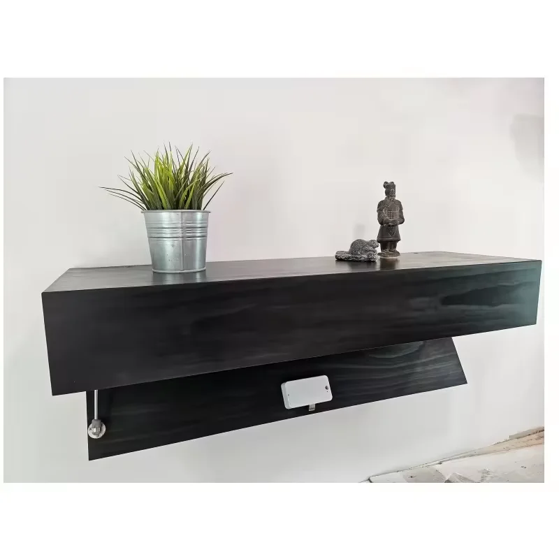Hot Solid Wood Wall Mounted Shelf Wooden Floating Storage Box Wooden Floating Shelf With Locking Compartment