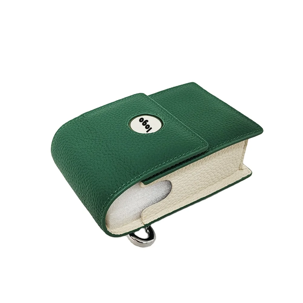 Custom Premium Leather Magnetic Suction Type Universal Golf Rangefinder Case with Carabiner Belt Clip for Golf Rangefinder Bag