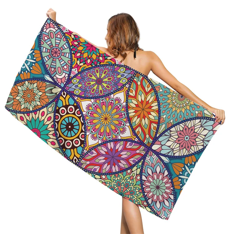 Wholesale Sand Free Beach Towel Boho Style Custom Digital Printed Summer Towels