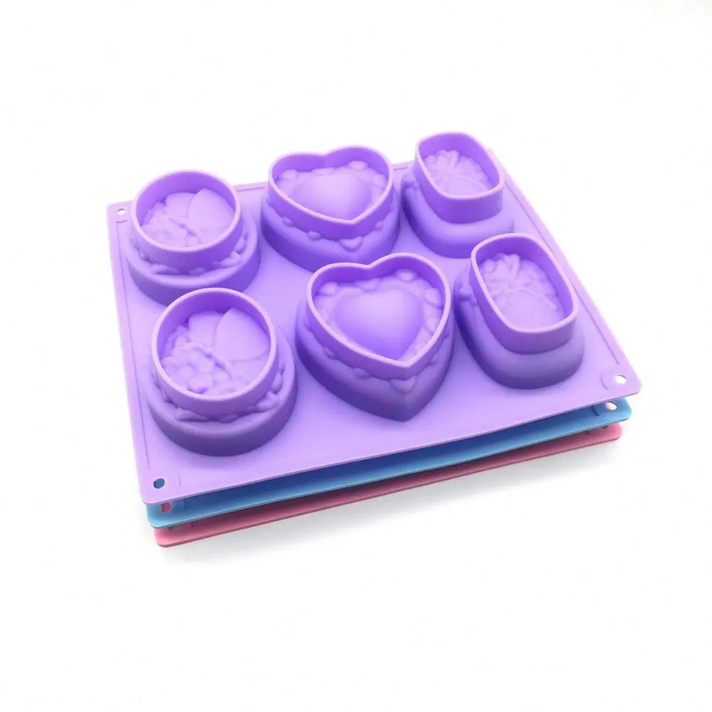 HY Wholesale Flower Oval soap making mold Food Grade 6 Cavities DIY Homemade 3D Rose custom soap mold