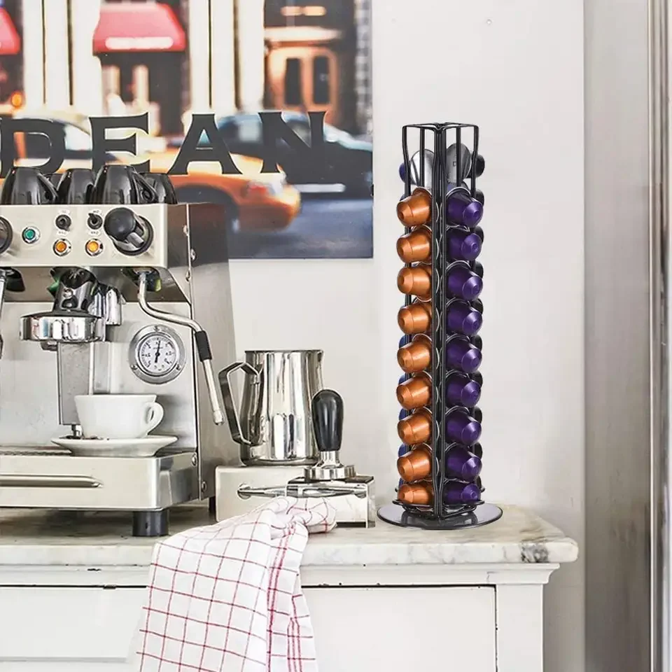 new design modern gold rotating mobile coffee capsule holder for sale