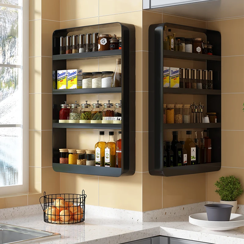 
NO punching stainless steel multi layer storage rack spice rack for kitchen bathroom shelf holder for bottles kitchen organizer 