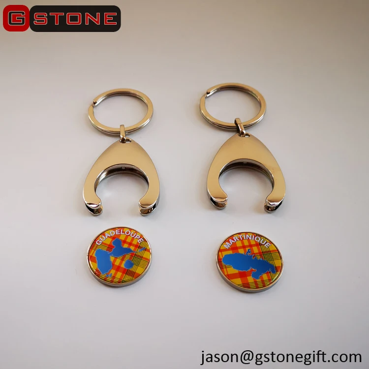 Custom Logo Souvenir Gift Shopping Token Key Rings UK Shopping Token Key Rings Shopping Trolley Coin
