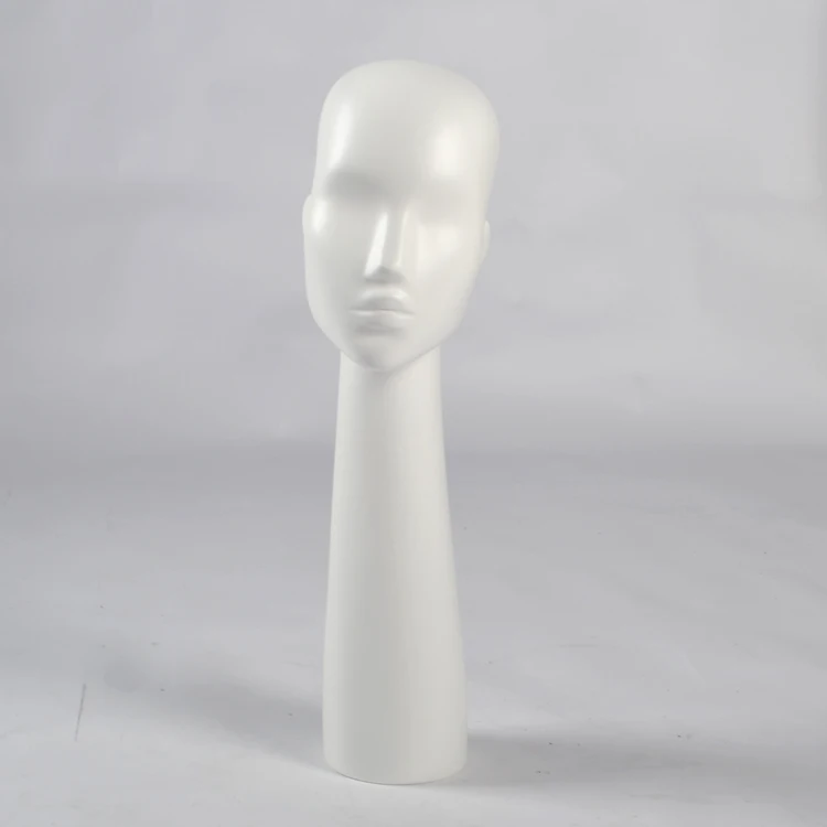 export quality FRP long neck wig mannequin head form for hat display