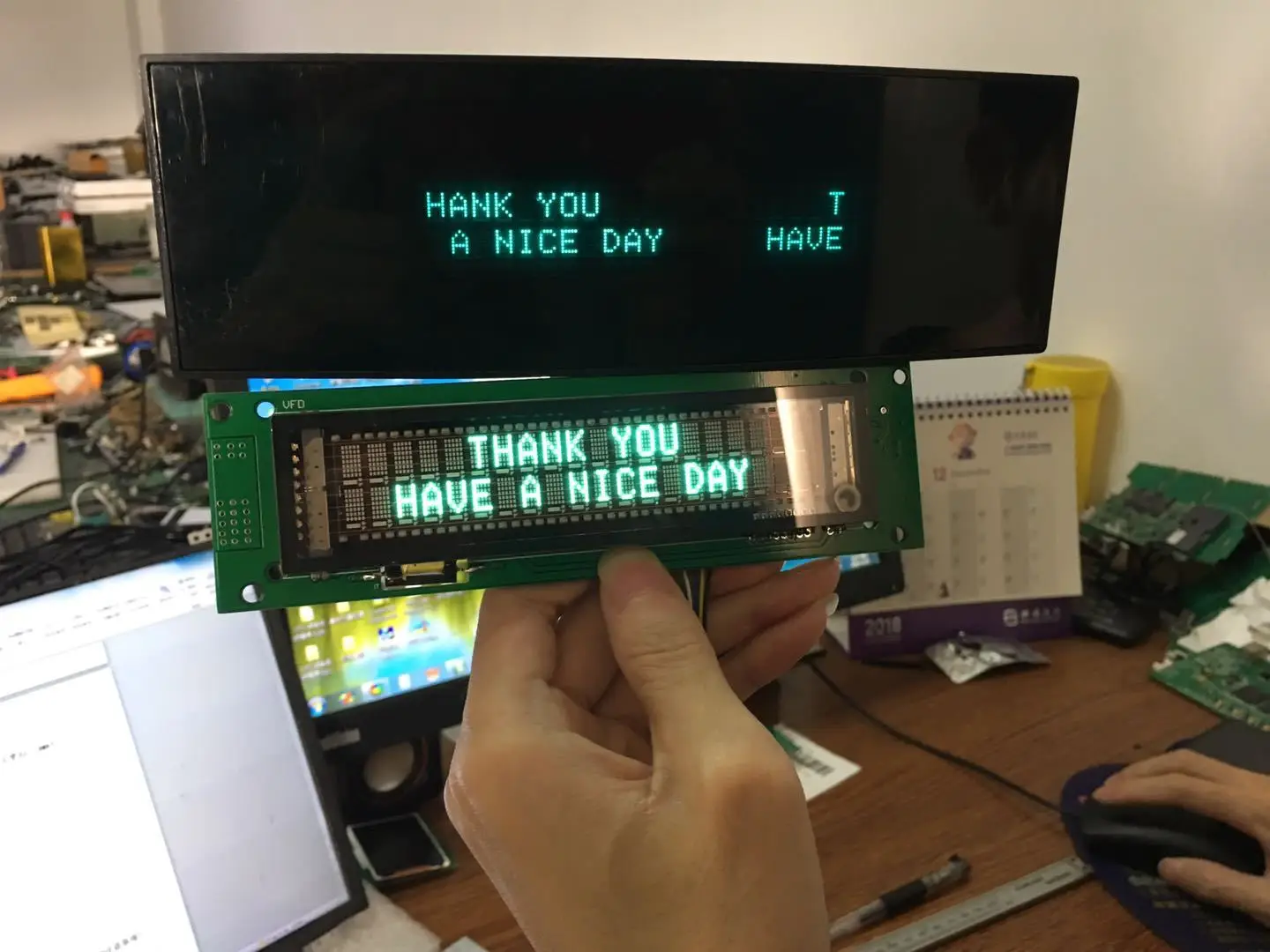 Pos Tft Pole Cash Register Two Lines Cashier Customer Display VFD Screen With Usb Interface