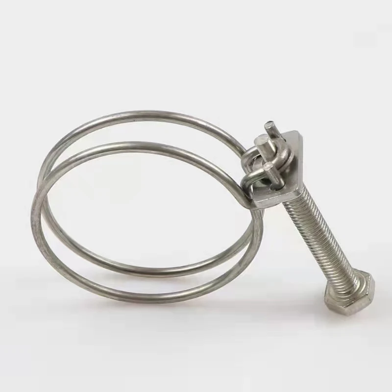 Steel Wire Clip Clamp Stainless Steel Double Wire Spring Hose Clamp Clip Hydraulic Wire Radiator Hose Clamps