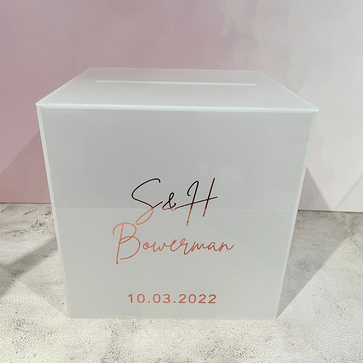Wedding Wishing Well Frosted Acrylic Box/Display Card Acrylic box /Frosted Acrylic Cube box with Lock
