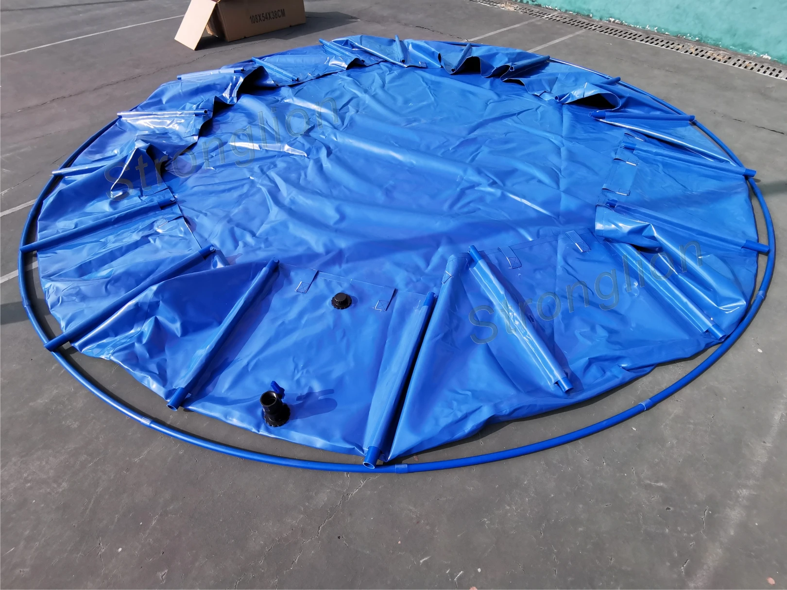 
PVC Tarpaulin Portable Round Fish Tank 3000 /10000 Liter for Fish Farming Tank 