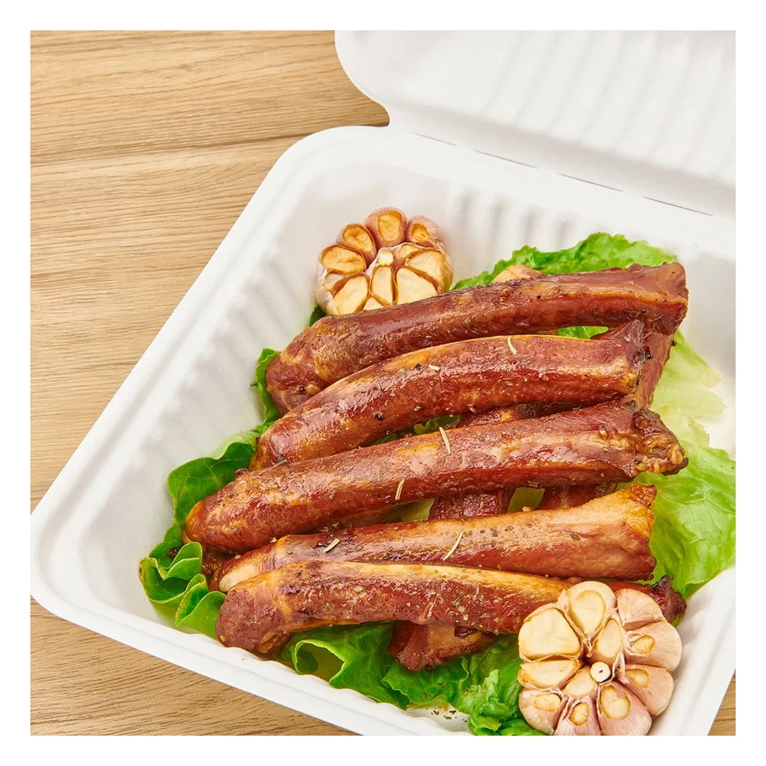 Biodegradable Clamshell Box Packaging Disposable Microwave Sugarcane Bagasse Food Container 50000pcs CE / EU, LFGB Ch-1002