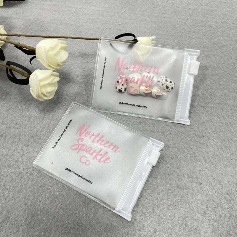 Custom Small Luxury Earrings Packaging Bag Mini Ziplock Bag Frosted Ziplock Bags With Logo Zipper For Jewelry