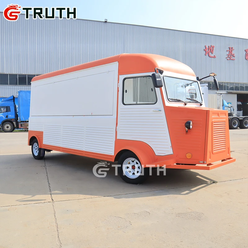 Large Drivable Bbq Bakery Coffee Trailer vintage foodTrucks Catering Electric Food Van Truck