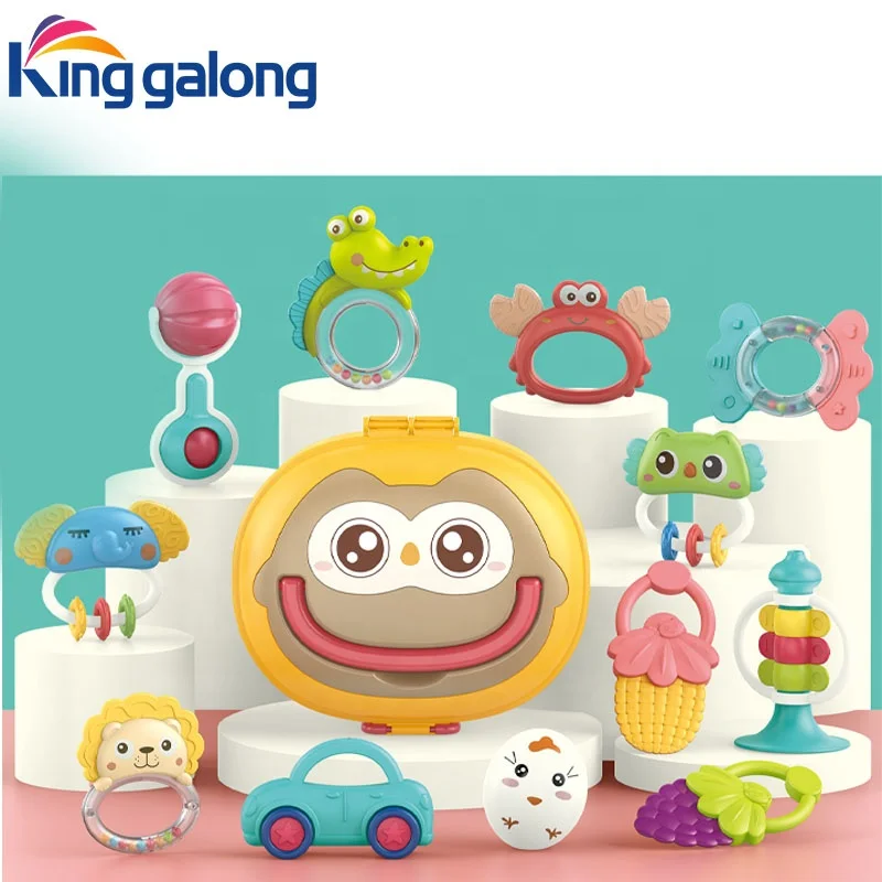 12PCS Baby Rattle Toys for Newborns Baby Toys interesting hand ringing bell With Storage Box