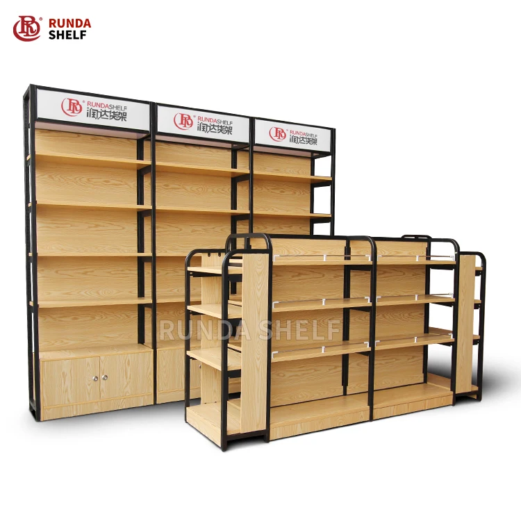 gondola shelving supermarket shelf 37# Wood supermarket shelves