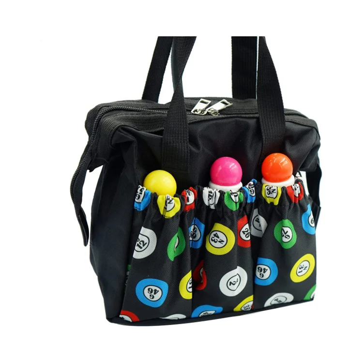 Factory Custom Print Wholesale Waterproof Oxford Fabric Bingo Tote Bag Bingo Dauber Bags with 6 Pockets