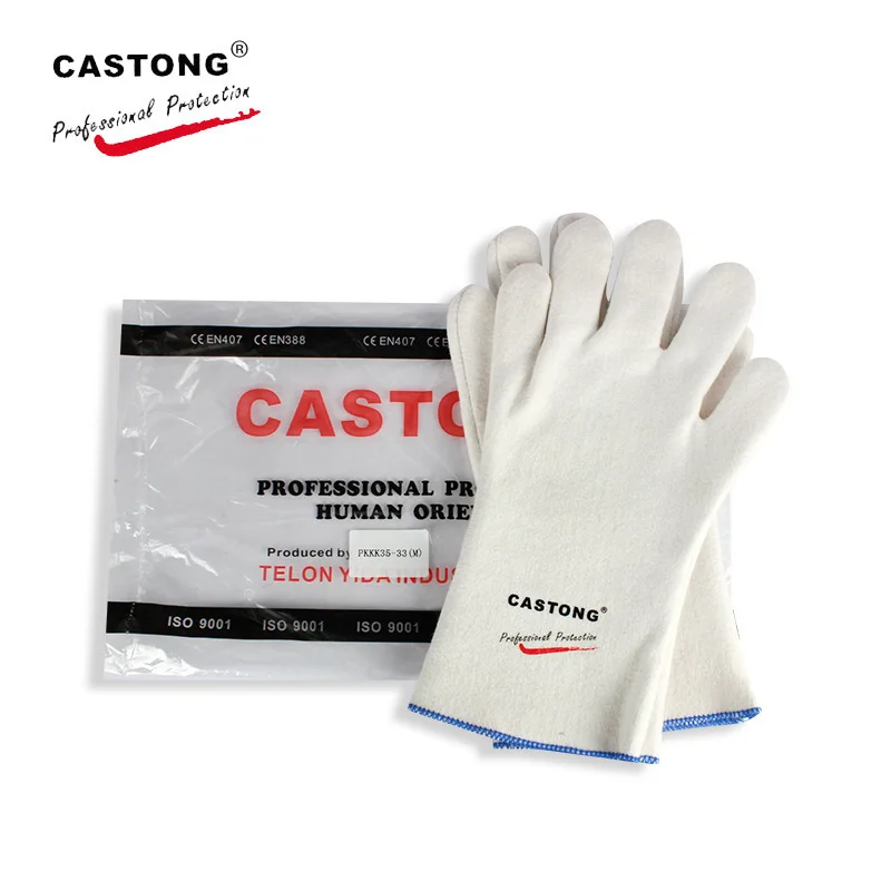 Caston HDAR-5T-38 high temperature gloves 800-1000 degrees heat insulation palm thickened aluminum foil high temperature gloves