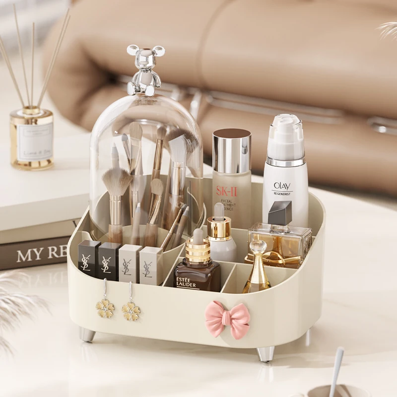 Rotating Brush Holder Desk Organizer Office Table Storage Box Pencil Pen with for Supplies Makeup