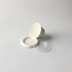 PLA/PET lid for 4oz portion cups take away eco friendly biodegradable disposable sugarcane bagasse cup for sauce