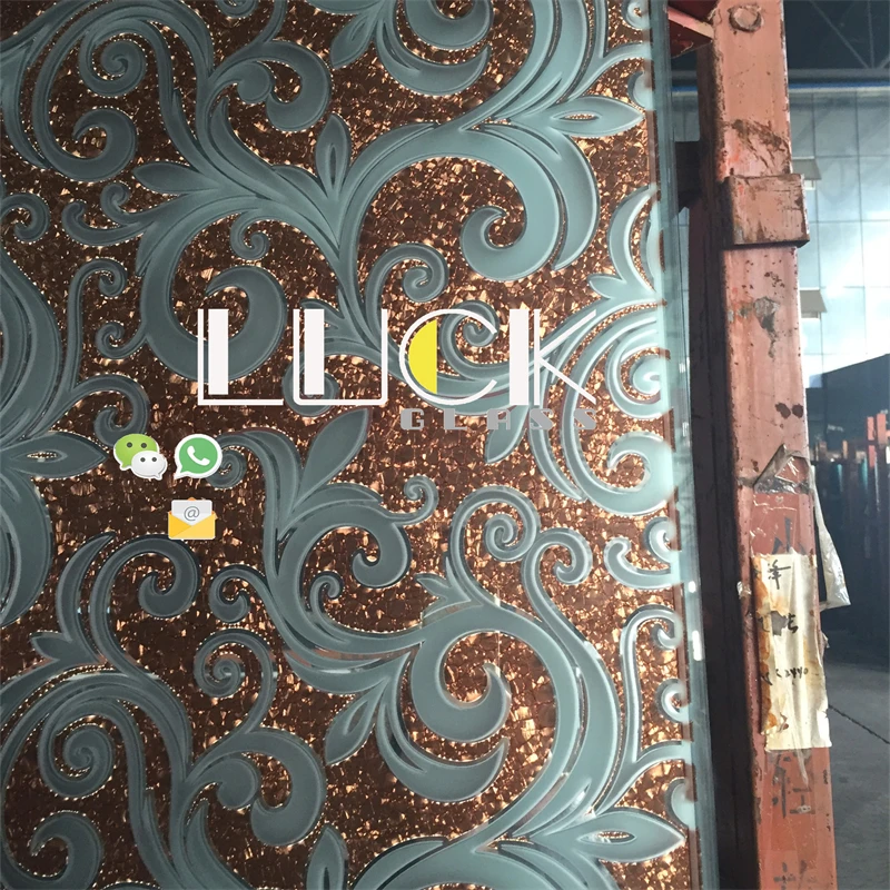 Luck Glass  Ice Flower Low Price Decorative Glass Belgian Style Wall Background for Living Room Partition Wall Glass