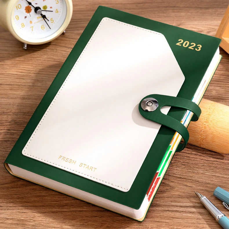 2023 Schedule Book Planning Book Diary Punch Card Calendar Notepad Thick Hardcover Notebooks A5 Wholesale