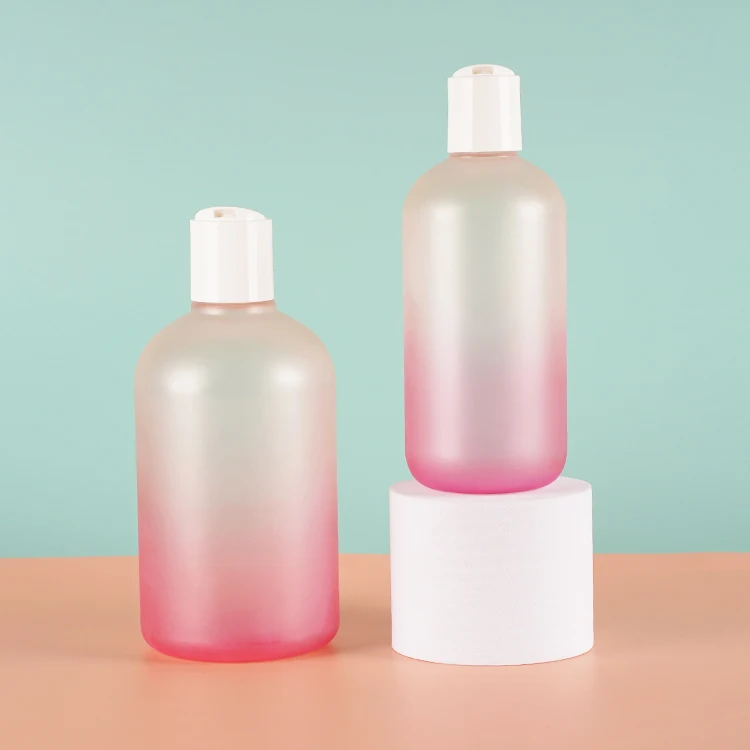 Hot Sale Shampoo Bottles Empty 100ml 150ml 250ml 500ml Pet Plastic Container With Disc Top Cap Hair Gel Lotion Bottles