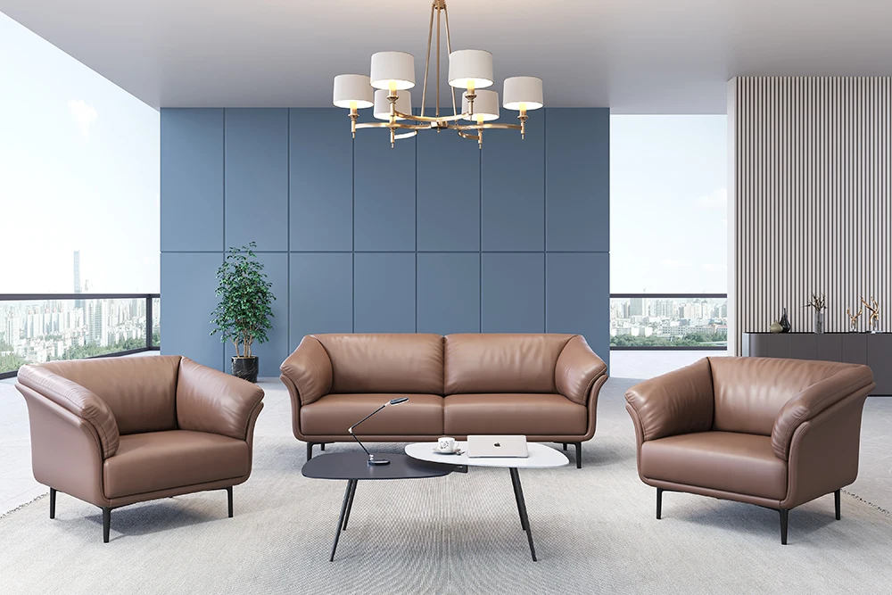 Wholesale Sofa Furniture Cheap Modern Leather Executive Office Sofa Living Room Sofa Set