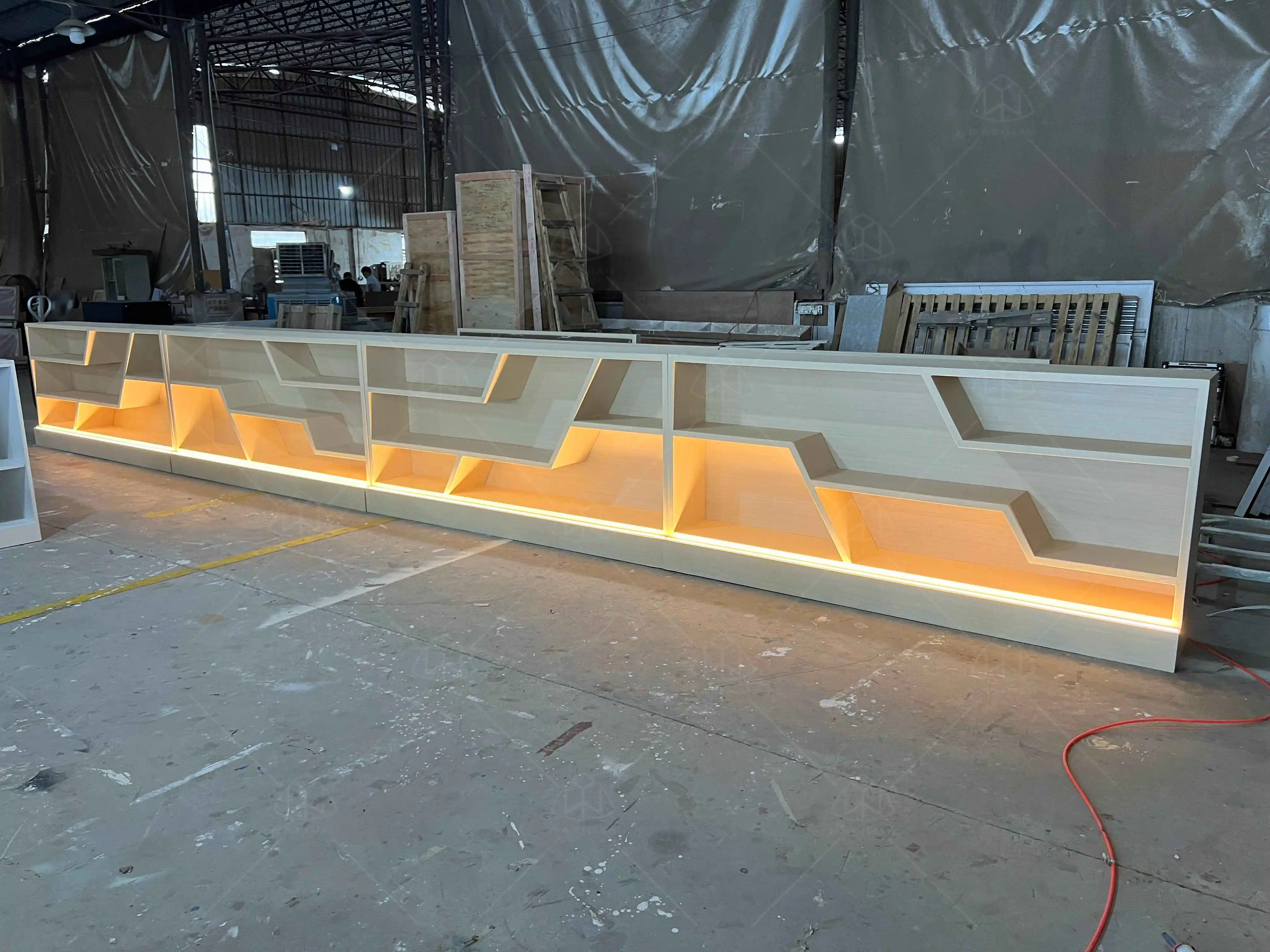 Retro Coffee Shop Counter Design Commercial Cafe Counter Modern Hotel Coffee Furniture Bar Counter For Sale