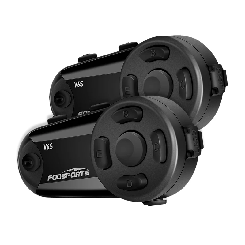 Fodsports V6S 1000m 6 riders FM radio CVC noise reduction referee intercom bluetooth headset v6 intercom