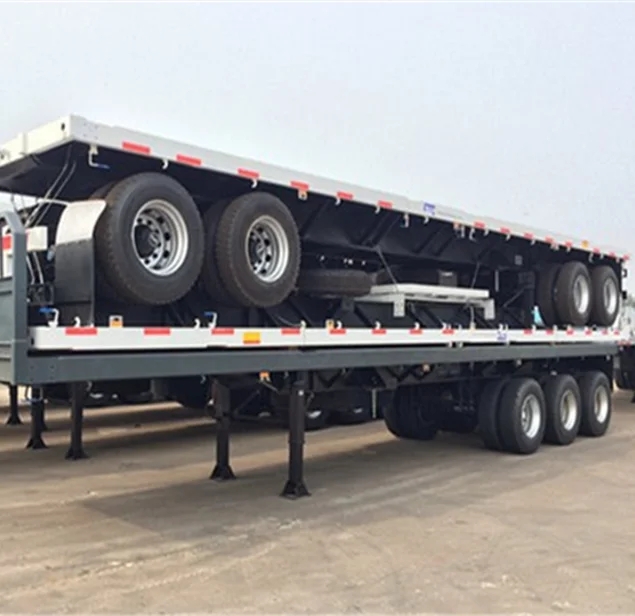 transport large cargo factory direct 3 Axle 40ft Flat Bed Trailer/Flatbed Truck Trailer tractor trailer truck