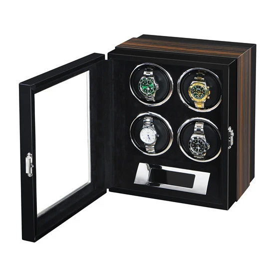 2 Dual Gyro Automatic Rotation 4 Slots Watches Display Case slient motor box watches mechanism cases