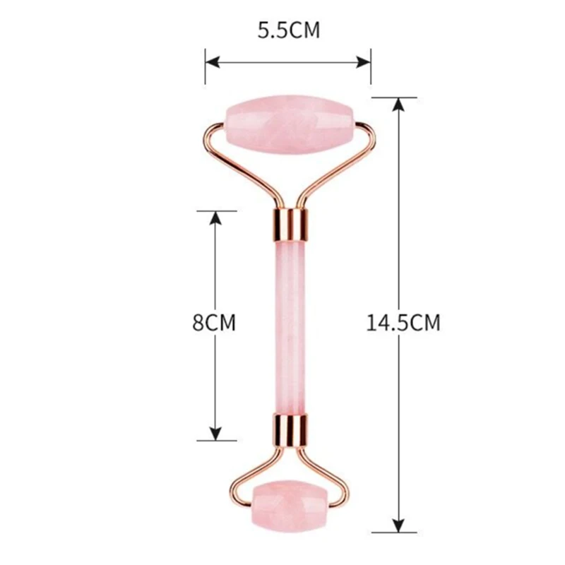 Rose Quartz Facial Roller - Best Face Roller and Skincare Tool for Facial Massage, Quality Pink Stone Face Roller Great for Skin