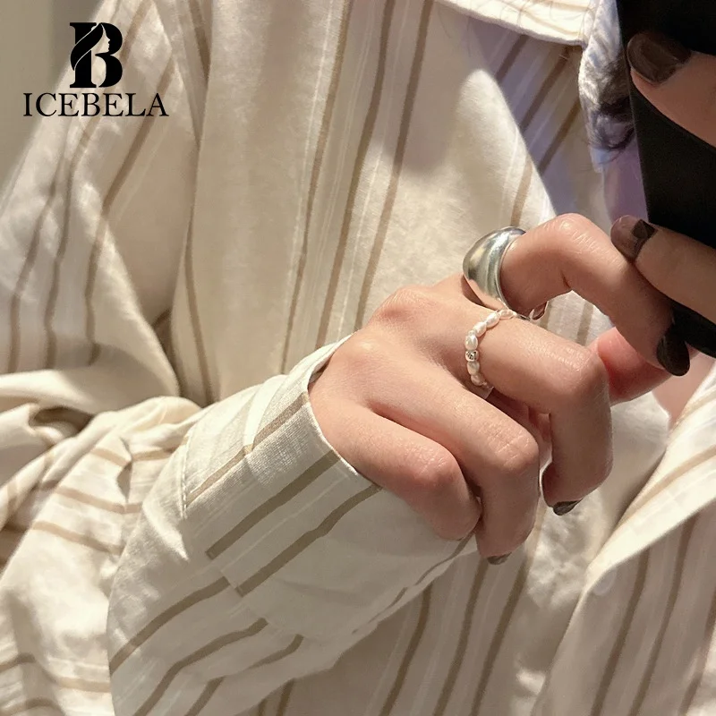 Wholesale Korean Style Minimalist 925 Sterling Silver Ring Casual Silver Fine Jewelry Women Matte Texture Rings For Girls