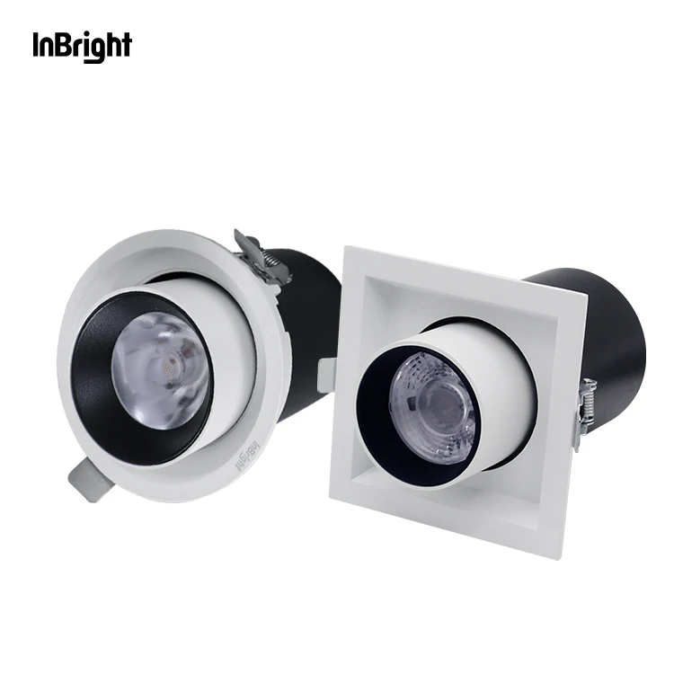 Adjustable Rotatable 7w 10w 12w 25w 35w  Indoor Ceiling Wall washer Spotlight Round Square Pull Out COB Led Down Light