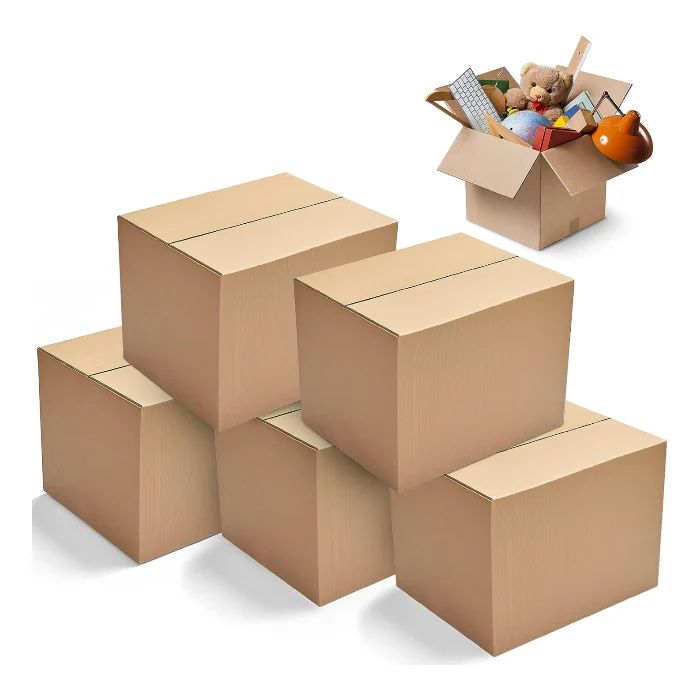 Cardboard Shipping Box Custom Brown Corrugated Cardboard Moving Box Packing Boxes for Moving Business Mailing Package Heavy Duty