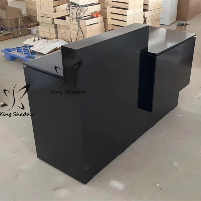 reception counter modern design reception desk salon furniture black reception table on sale