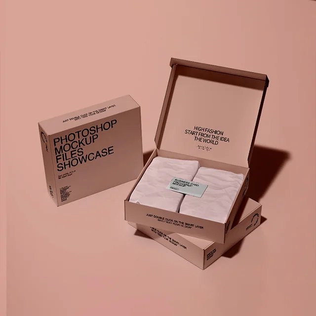 Custom Biodegradable Clothing Fold Corrugated Kraft Paper Box Cardboard Mailer Custom Shipping Boxes With Logo Packaging
