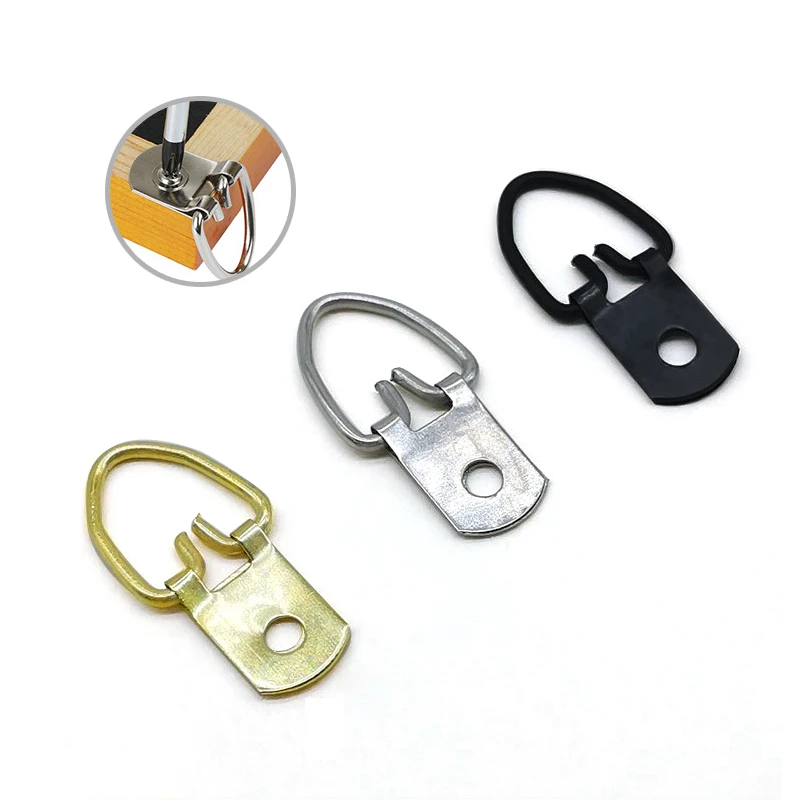 Single Hole D Ring Picture Hangers   with Screws for Home Decoration