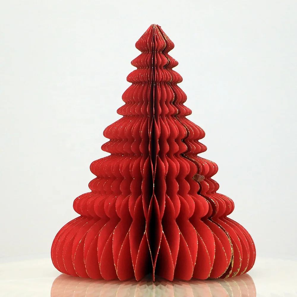 Umiss Handmade Christmas Paper Ornament Dekorations Christmas Paper Baubles Honeycomb Garland for Window Display Decoration