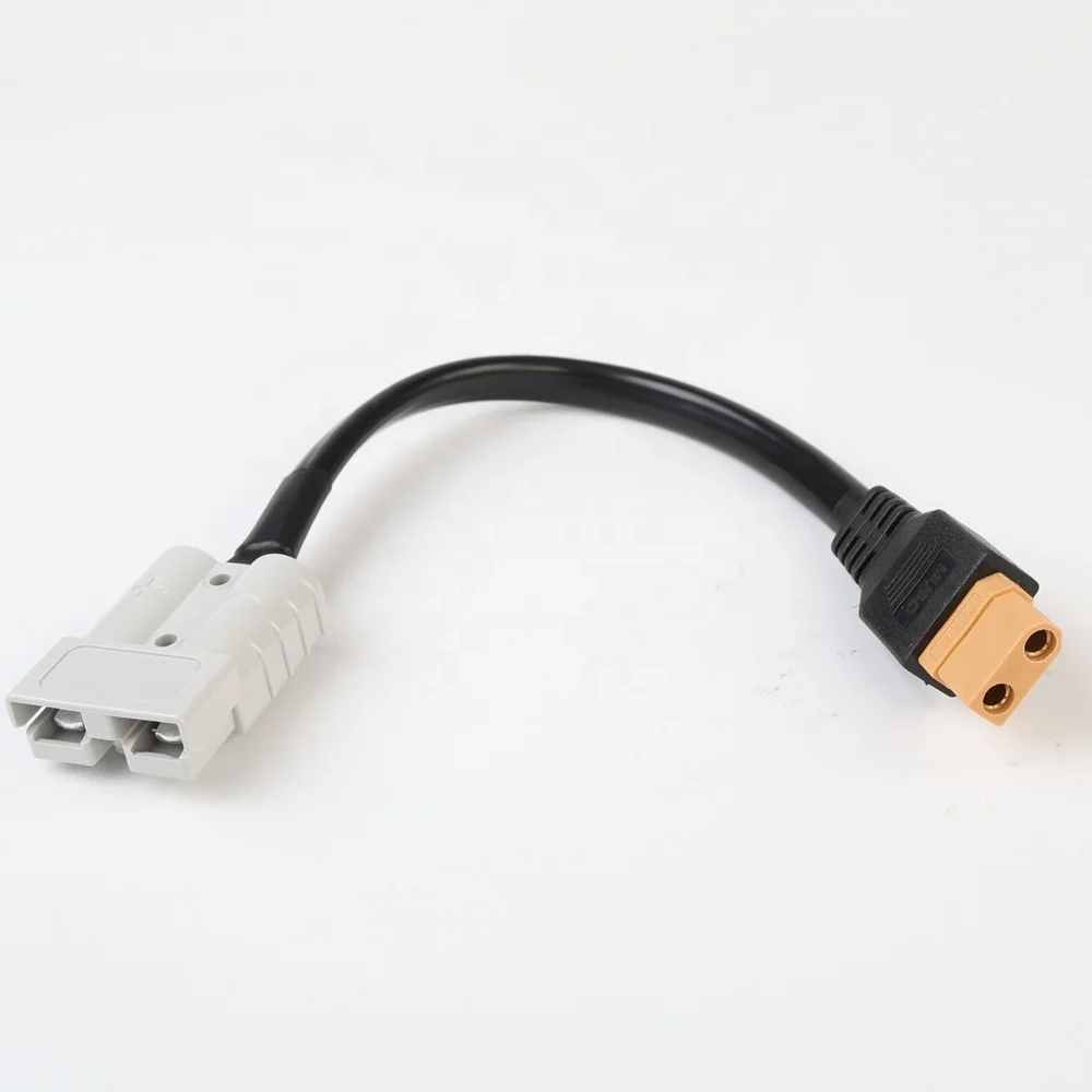 XT90 female socket to 50A andersonplug 4mm2 copper black flat solar power cable