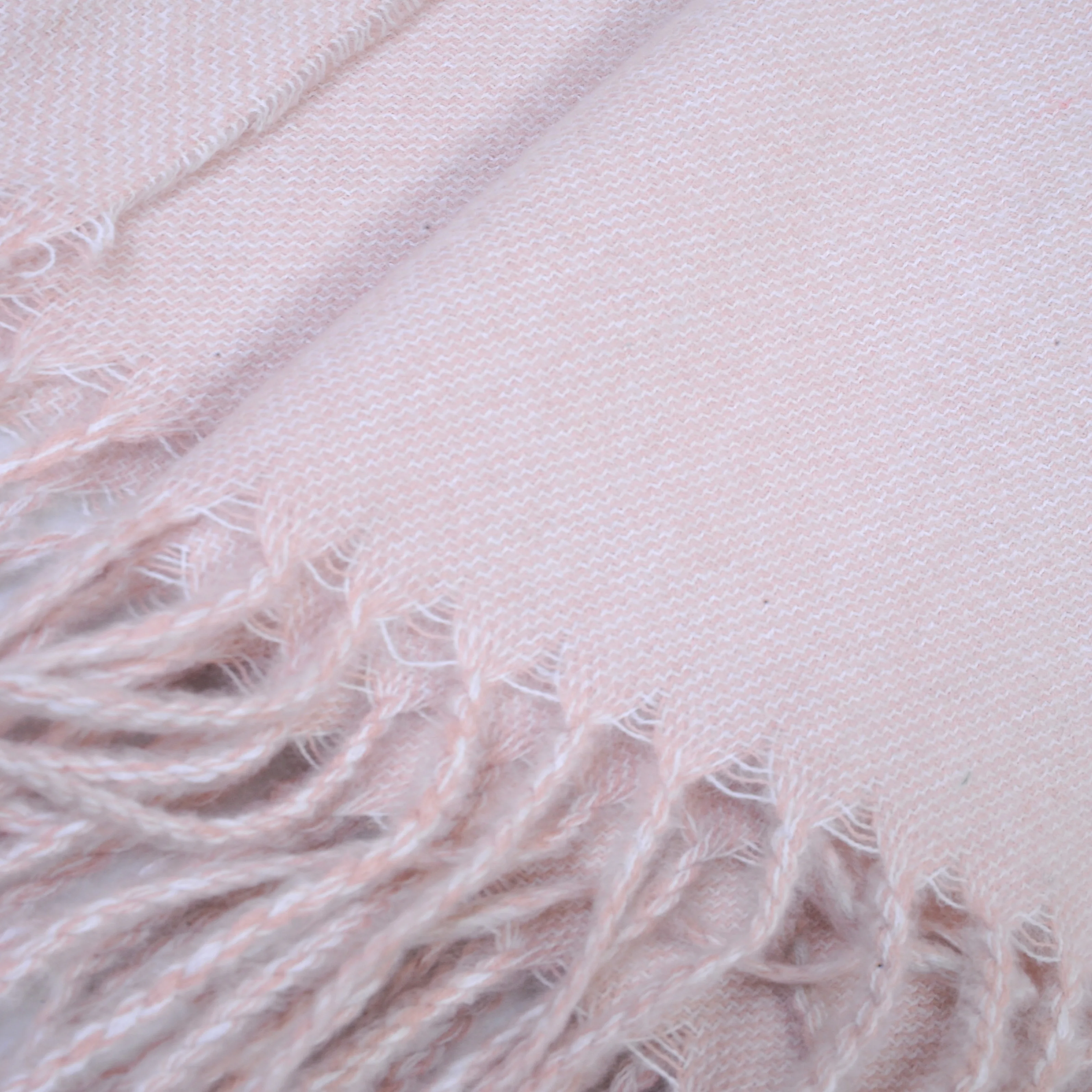 Fluffy Pure Baby Pink Solid Elegant Color Ribbon Bow Gift Polyester Feather Yarn Knitted Throw Blanket