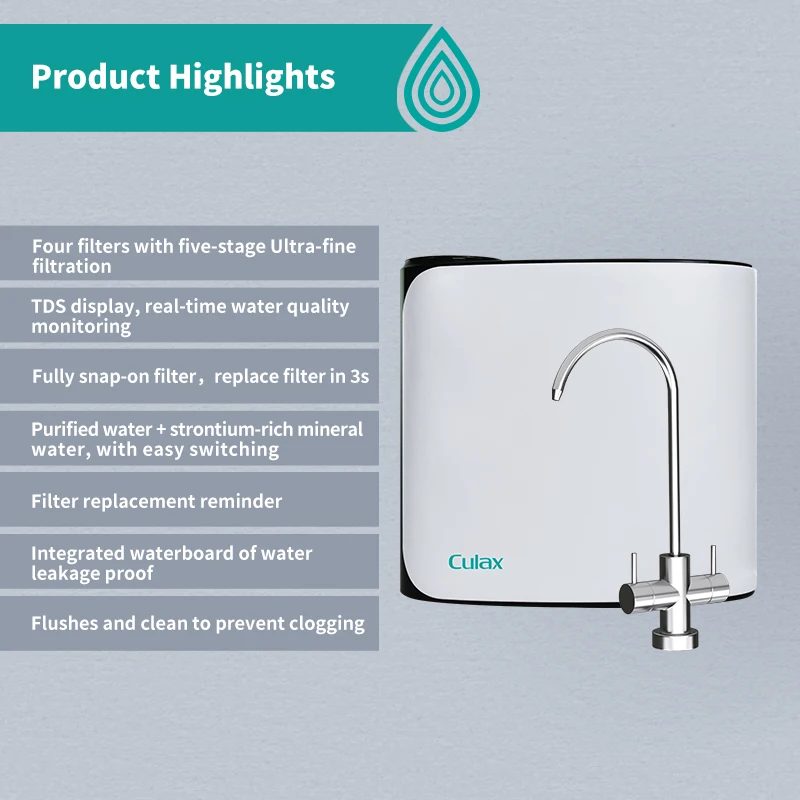 Smart Economical 5 Stage Household RO System 100 GDP Water Filter Domestic Water Purifier Reverse Osmosis System