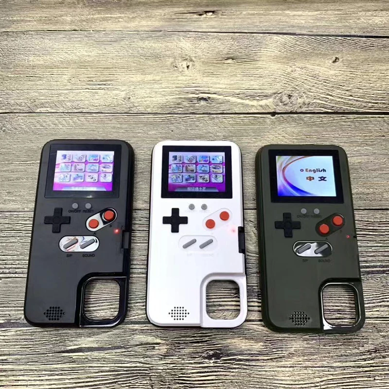 Ear Full color display Game phone cases chargeable smartphone case gameboy phone case for iphone 11 pro