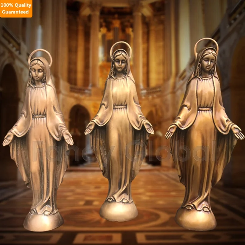 Indoor Decor Religious Statue Customized Life Size Bronze Praying Virgin Mary Statue For Sale