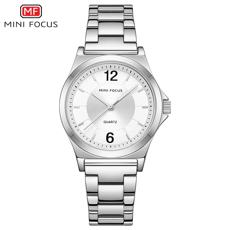 MINI FOCUS 0308L Women Simple  Watches Luxury  Rose Gold Stainless Steel Quartz Watch Woman Ladies Fashion Waterproof Wristwatch