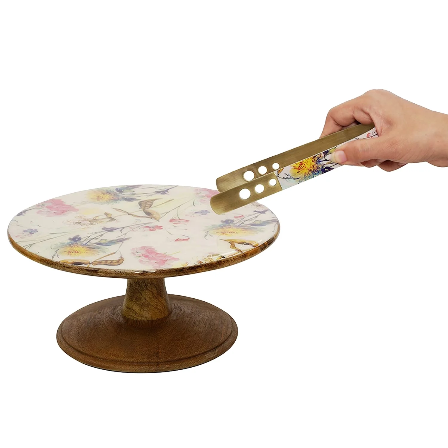 Luxury round Wooden Centerpiece Plate Natural Serving Tray for Wedding Decoration Insulated Cupcake and Dessert Holder